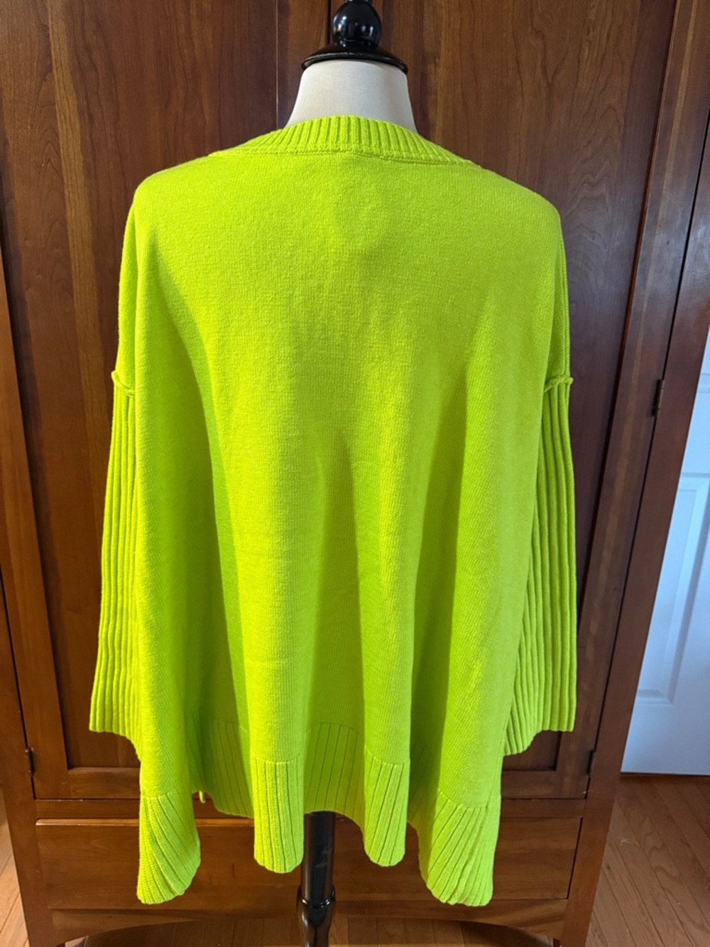 Free People Orion A Line Oversized Tunic Sweater in Acid Lime - Picture 5 of 6